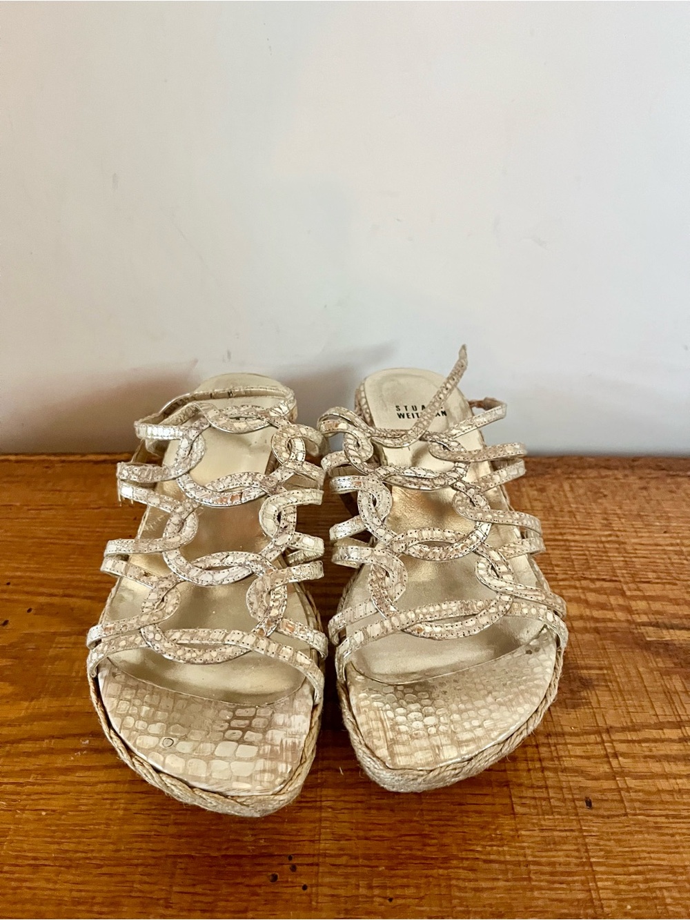 Women's Metallic Wedge Sandals